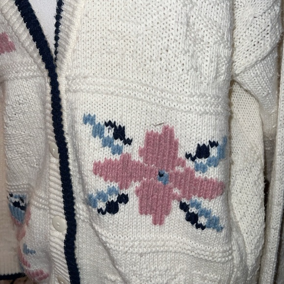 Gina Peters Sport vintage cardigan sweater preppy, cottagecore, cozy aesthetic M - Picture 2 of 7